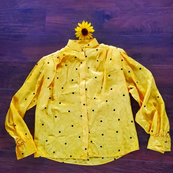 80s VTG JH Collectibles Button Shirt with shoulder pads - Picture 2 of 9